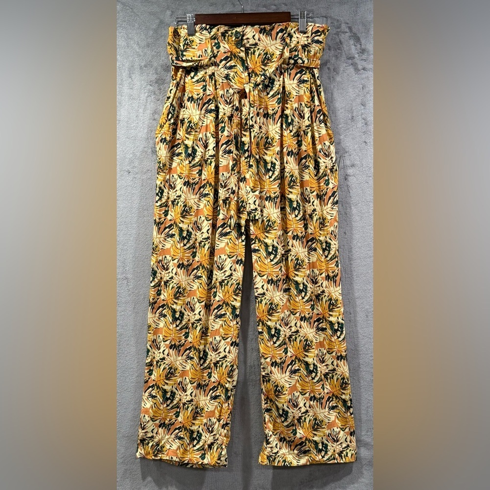 See U Soon Floral Print Paper Bag Pants Women's Size 6 Wide Leg Anthropologie